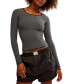 ფოტო #1 პროდუქტის Women's Love Letter Textured Long-Sleeve Top