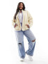 Фото #5 товара Pieces Curve fleece in cream with blue contrast binding