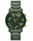 Men's Camo Chrono Matte Olive Green Ceramic Bracelet Watch 45mm