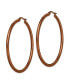 Stainless Steel Polished Brown plated Hoop Earrings