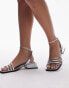 Topshop Ash two part mid heel sandal in silver