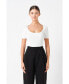 ფოტო #3 პროდუქტის Women's Ribbed Short Sleeve Top