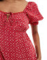 Miss Selfridge Petite tie front midi tea dress in red paisley spot Rot mit gepunktetem Paisleymuster, 32 - фото #3