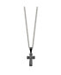 ფოტო #2 პროდუქტის Black IP-plated Small Pillow Cross Pendant Cable Chain Necklace
