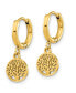 ფოტო #2 პროდუქტის Stainless Steel Polished Yellow plated Tree Dangle Hoop Earring