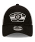 ფოტო #4 პროდუქტის Men's Black, White Las Vegas Raiders Logo Patch Trucker 9Forty Snapback Hat