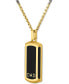 ფოტო #2 პროდუქტის Men's Dad Dog Tag 22" Pendant Necklace in Black & Gold-Tone Ion-Plated Stainless Steel