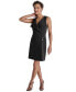 Women's Flyaway-Collar Hardware-Trim A-Line Dress