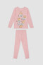 Kız Çocuk Baskılı Uzun Kollu Pijama Takım