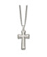 ფოტო #2 პროდუქტის Polished Pillow Cross Pendant on a Curb Chain Necklace