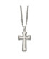 Фото #2 товара Polished Pillow Cross Pendant on a Curb Chain Necklace