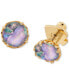 Gold-Tone Color Cubic Zirconia Stud Earrings