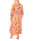 Фото #2 товара Plus Size Long-Sleeve Floral-Print Maxi Dress
