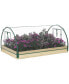 Фото #1 товара 4' x 3' x 2' Raised Garden Bed with Greenhouse, Wooden Planter Box with PVC Plant Cover, Roll Up Windows, Dual Use for Vegetables, Flowers, Natural