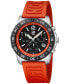 Men's Swiss Chronograph Pacific Diver Orange Rubber Strap Watch 44mm