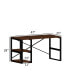 Фото #4 товара Sage Metal Frame 47 Wooden Top 2 Shelves Writing And Computer Desk