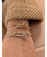 ფოტო #4 პროდუქტის Half Moon Star Design Sterling Silver Diamond Adjustable Women Bangle