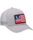 Фото #4 товара Men's Gray Huks and Bars American Trucker Snapback Hat