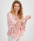 Women's Printed On-Off Ruffle Sleeve Top, Created for Macy's