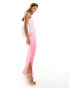 Фото #3 товара Kaiia satin one shoulder maxi dress in pink ombre