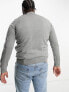 Threadbare Plus cotton crew neck jumper in grey marl