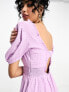 Фото #3 товара French Connection mini tea dress in lilac seersucker