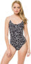 Фото #1 товара Michael Michael Kors Womens 173013 Cross-Back Lace-Up One-Piece Swimsuit Size 14