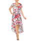 Фото #1 товара Women's Printed Faux-Wrap High-Low Dress