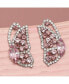 Women's Pink Embellished Abstract Drop Earrings