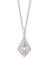 ფოტო #1 პროდუქტის Diamond Ahsoka 18" Pendant Necklace (1/10 ct. t.w.) in Sterling Silver & Rose Gold-Plate