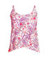 Women's D-Cup Chlorine Resistant Tulip Hem Tankini Swimsuit Top