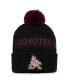 Фото #3 товара Men's Black, Garnet Arizona Coyotes 2022 NHL Draft Authentic Pro Cuffed Knit Hat with Pom