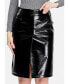 Women's Leather Fashion Skirt, Black Черный, 36 - фото #1