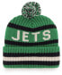 Фото #3 товара Men's Kelly Green New York Jets Legacy Bering Cuffed Knit Hat with Pom