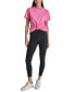 ფოტო #5 პროდუქტის Women's Cotton Rhinestone-Logo Knot-Front T-Shirt