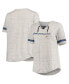 Фото #1 товара Women's Heathered Gray Denver Broncos Plus Size Lace-Up V-Neck T-shirt