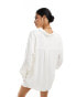 Фото #4 товара 4th & Reckless oversized linen look shirt co-ord in white