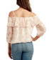 Фото #2 товара Juniors' Embroidered Off-The-Shoulder Ruffle Top