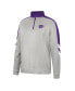 Фото #3 товара Men's Gray, Purple Kansas State Wildcats Bushwood Fleece Quarter-Zip Jacket