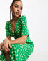 Фото #4 товара Nobody's Child Alexa lemon print midi dress in green