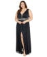 Фото #1 товара Plus Size Metallic Beaded-Waist Gown