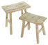 Holz-Hocker Rustikal Set 2tlg.