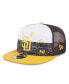Фото #1 товара Men's White/Gold San Diego Padres Team Foam Front A-Frame Trucker 9FIFTY Snapback Hat