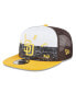 Men's White/Gold San Diego Padres Team Foam Front A-Frame Trucker 9FIFTY Snapback Hat white, gold - фото #1