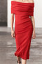 Фото #3 товара Платье с открытыми плечами ZARA