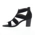 David Tate Francis Womens Black Nubuck Zipper Strap Heels Shoes 11