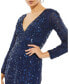 ფოტო #3 პროდუქტის Women's Embellished Long Sleeve V Neck Gown