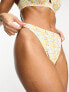 Фото #4 товара Peek & Beau Exclusive scoop high leg bikini bottom in retro flower print