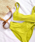 Фото #4 товара Juniors' Mint Spark Variegated Ribbed Bralette Bikini Top, Created for Macy's