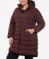 Фото #3 товара Women's Plus Size Hooded Faux-Leather-Trim Puffer Coat, Created for Macy's